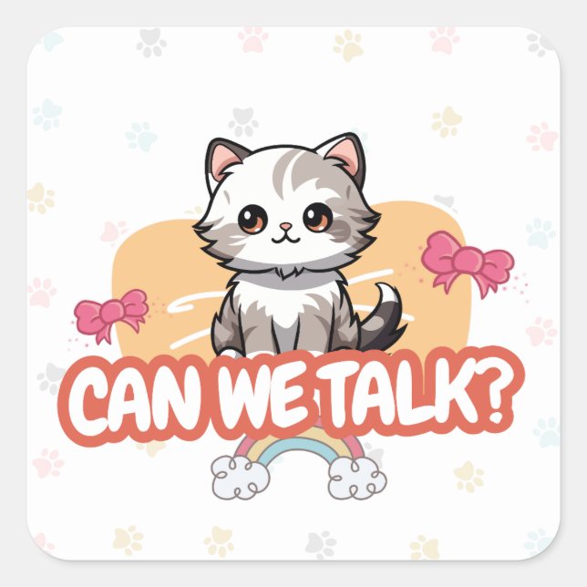 Autocollant pour amateur de chats mignons | papa c (Devant)