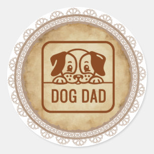 Autocollant pour amateur de chiens vintage papa