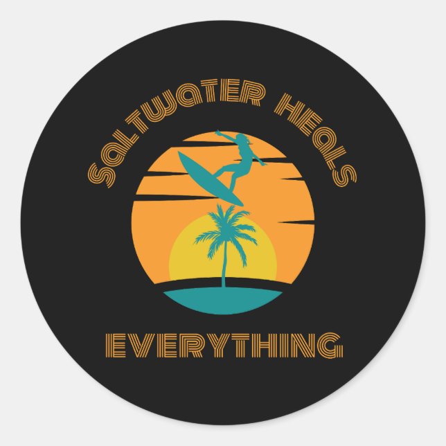 autocollant pour amateur de surf (Devant)