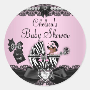 Autocollant pour Baby Shower Africaine Américaine 