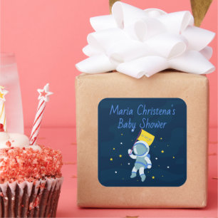 Autocollant pour Baby Shower Astronaute Miniature
