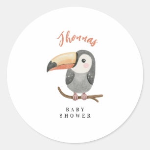 autocollant pour baby shower avec un perroquet mig