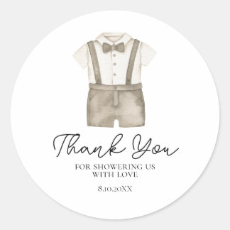 Autocollant pour Baby Shower avec Vêtements Bohème