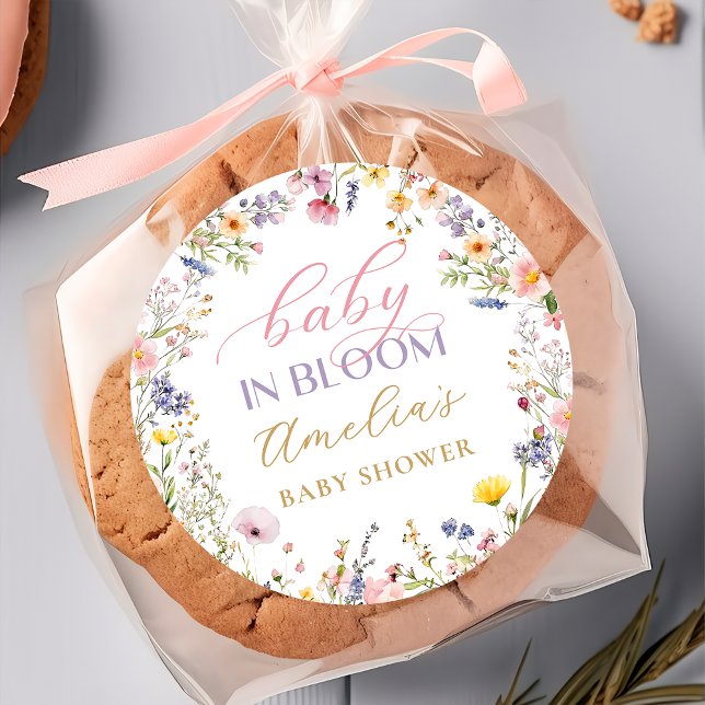 Autocollant pour Baby Shower Baby In Bloom Wildflo (Créateur téléchargé)