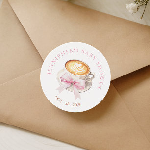 Autocollant pour Baby Shower Coquette Coffee
