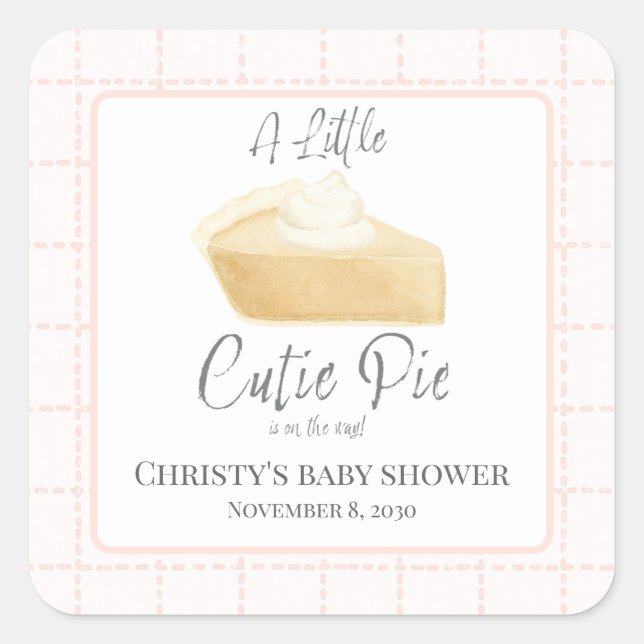 Autocollant pour Baby Shower Cutie Pie (Devant)