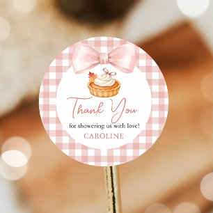 Autocollant pour Baby Shower d'automne Bébé Rose M