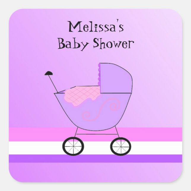 Autocollant pour Baby Shower de Bébé Buggy (Devant)
