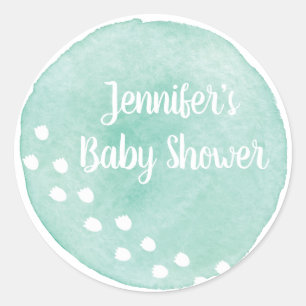 Autocollant pour Baby Shower Dinosaure Aquarelle V