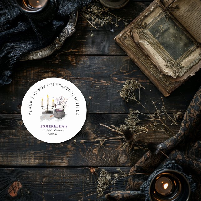 Autocollant pour Baby Shower fantôme d'Halloween P (A LITTLE BOO IS ALMOST DUE BABY SHOWER THANK YOU STICKER )