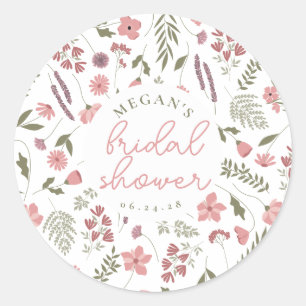 Autocollant pour Baby Shower Fleurs des Champs - R