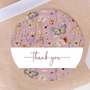 Autocollant pour Baby Shower Fleurs sauvages Bohèm