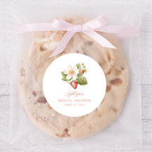 Autocollant pour Baby Shower Fraise Rouge Sucrée a