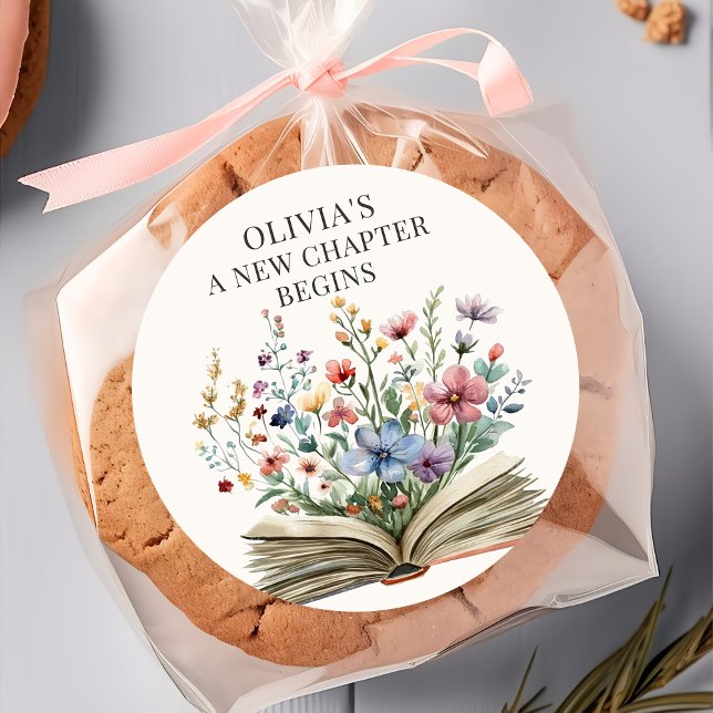 Autocollant pour Baby Shower Livre Nouveau Chapitr (Créateur téléchargé)