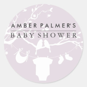 Autocollant pour Baby Shower Love Birds