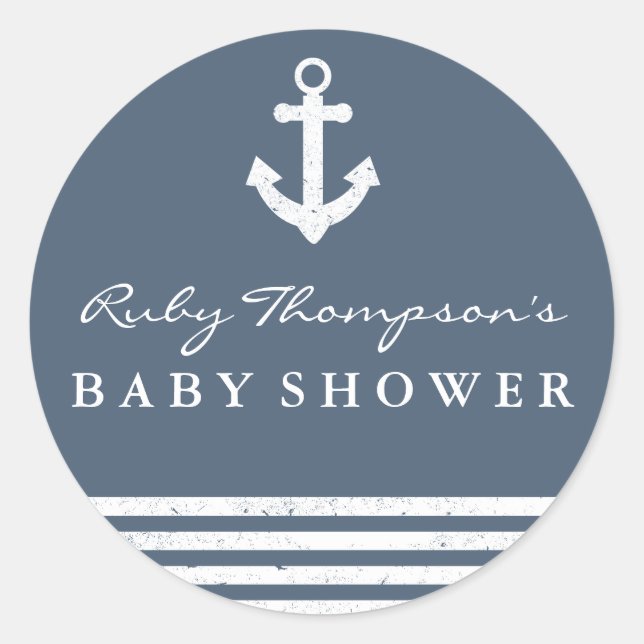 Autocollant pour Baby Shower Marin (Devant)