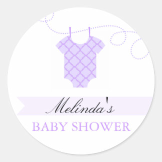 Autocollant pour Baby Shower Moderne avec corde à