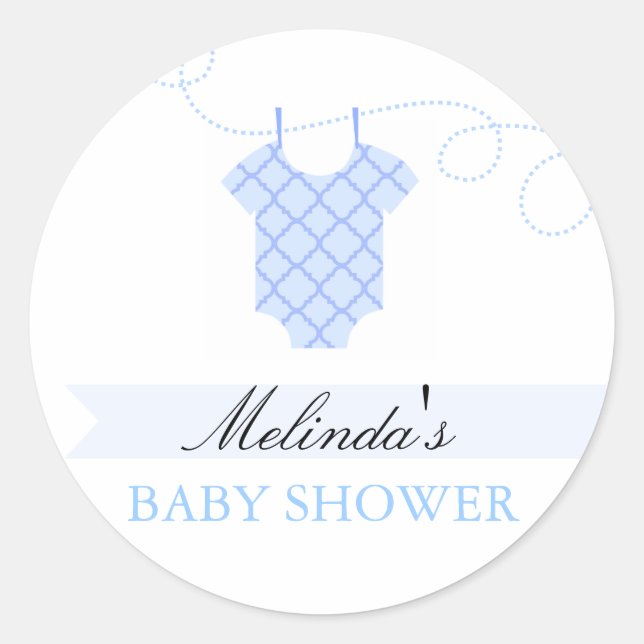 Autocollant pour Baby Shower Moderne Corde à Linge (Devant)