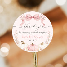 Autocollant pour Baby Shower Petit Citrouille à Ru