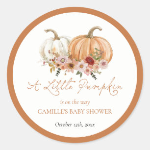 Autocollant pour Baby Shower Petite Citrouille