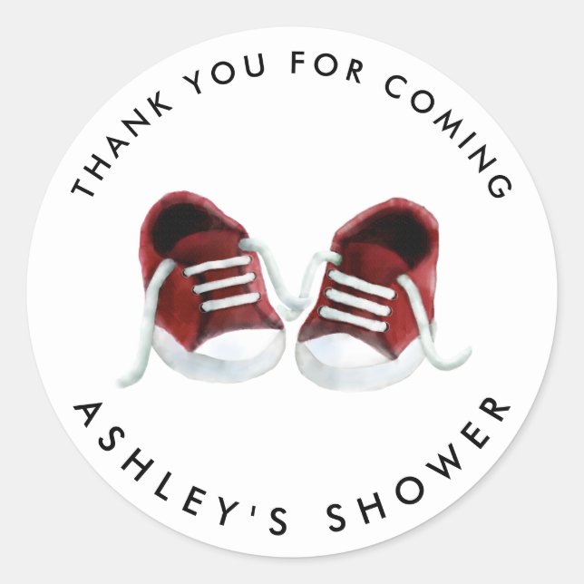 Autocollant pour Baby Shower pour Bébé chaussures  (Devant)