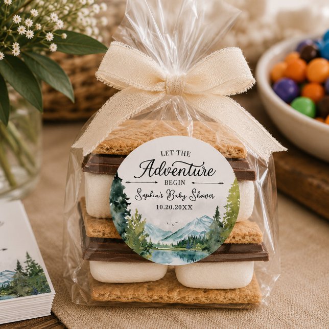 Autocollant pour Baby Shower "Que l'aventure comme (Créateur téléchargé)