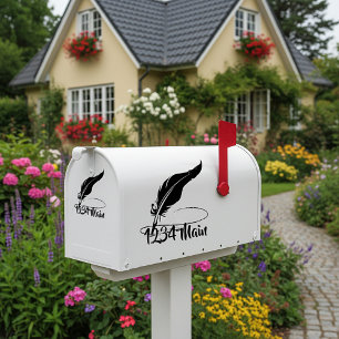 Autocollant pour boîte aux lettres avec plume d'oi