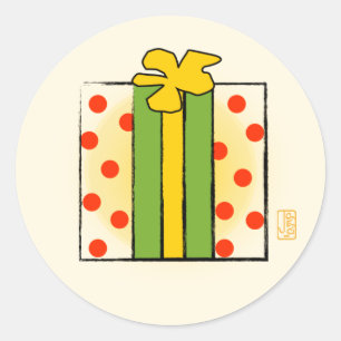 Autocollant pour boîte-cadeau à pois Mod