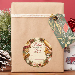 Autocollant pour boîte de biscuits de Noël cuits a