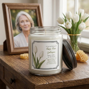 Autocollant pour bougie commémorative aux tulipes 