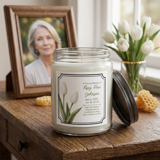 Autocollant pour bougie commémorative aux tulipes  (Créateur téléchargé)