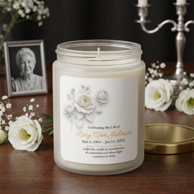 Autocollant pour bougie commémorative de rose pers (Créateur téléchargé)