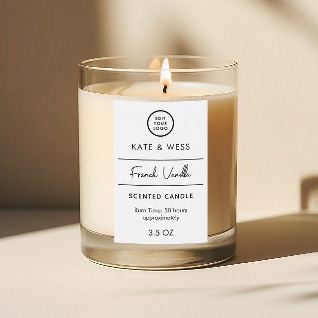Autocollant pour bougie minimale Étiquette blanche (Créateur téléchargé)