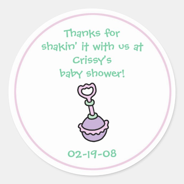 Autocollant pour cadeau de fête de bébé (Devant)
