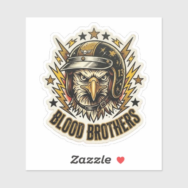 Autocollant pour casque Blood Brothers Biker Eagle (Feuille)