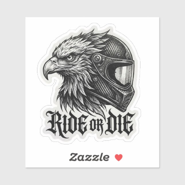 Autocollant pour casque de motard Eagle Ride or Di (Feuille)