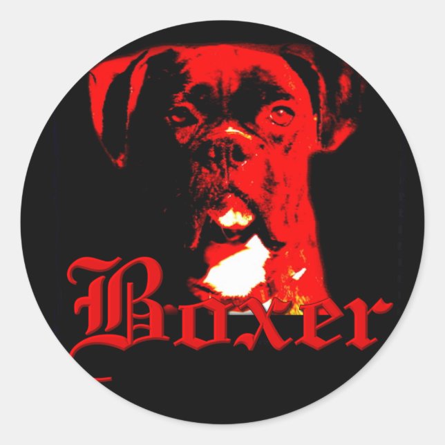 Autocollant pour chien de boxe (Devant)