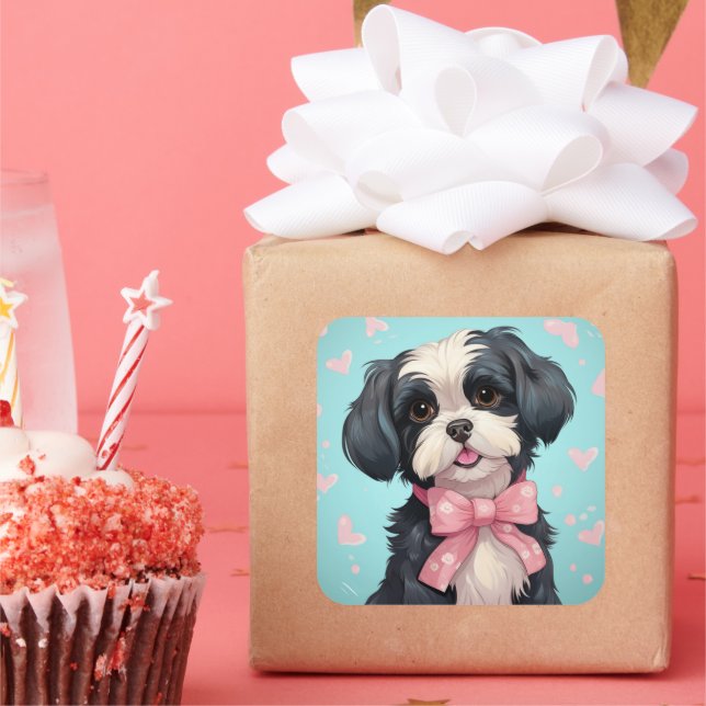 Autocollant pour chien mignon (Fête)