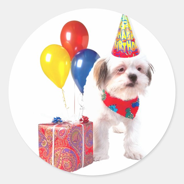 autocollant pour chiot d'anniversaire (Devant)