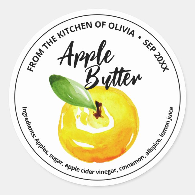 Autocollant pour conserves de beurre de pomme à l' (Devant)