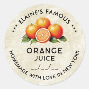 Autocollant pour conserves de jus d'orange vintage