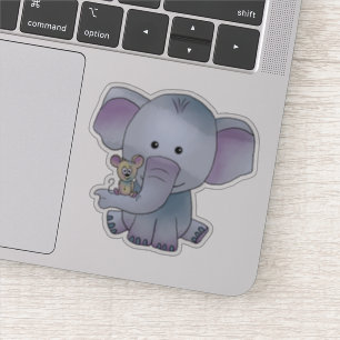 Autocollant pour éléphant et souris