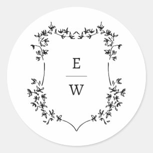 Autocollant pour enveloppe de mariage à monogramme
