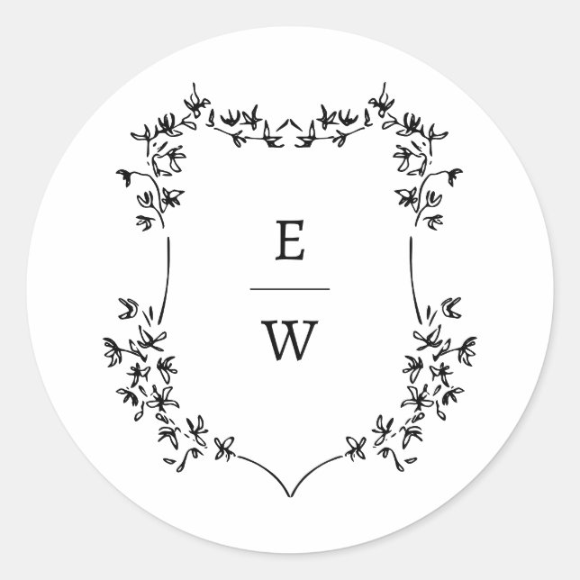 Autocollant pour enveloppe de mariage à monogramme (Devant)