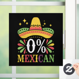 Autocollant Pour Fenêtre 0% Mexicain Zéro Pour Cent Drôle Cinco De Mayo