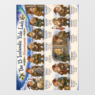 Autocollant Pour Fenêtre 13 lutins islandais de Noël à reykjavik
