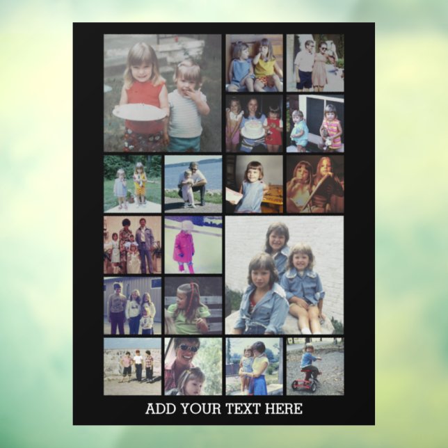 Autocollant Pour Fenêtre 18 Collage photo et texte - Peut modifier noir (Feuille 3)