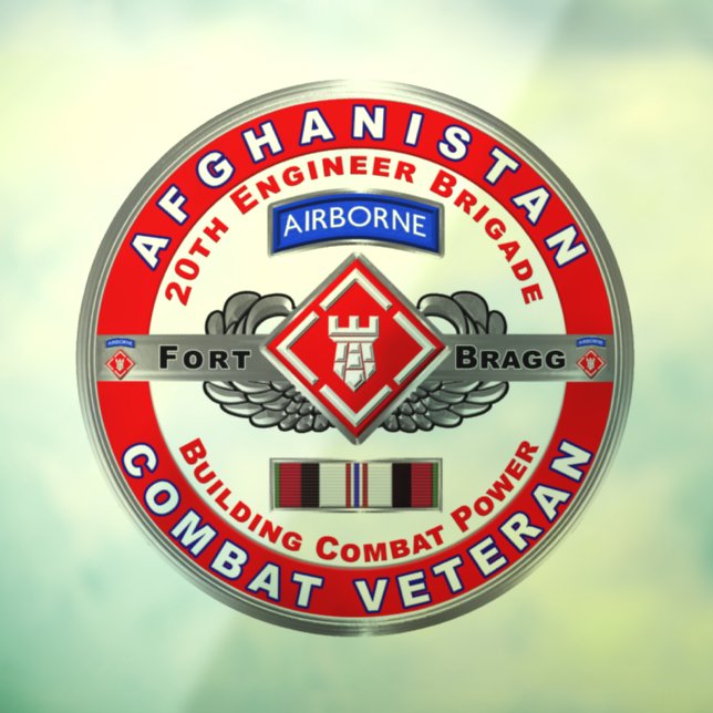 Autocollant Pour Fenêtre 20e brigade du génie Afghanistan Vétéran (Feuille 3)