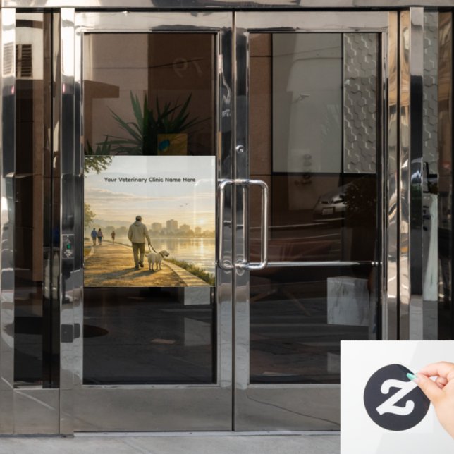Autocollant Pour Fenêtre  24" Veterinary Clinic Window Cling (Porte de bureau)