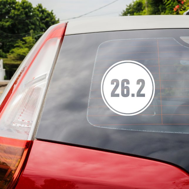 Autocollant Pour Fenêtre 26.2 Marathon complet Noir Blanc (Créateur téléchargé)